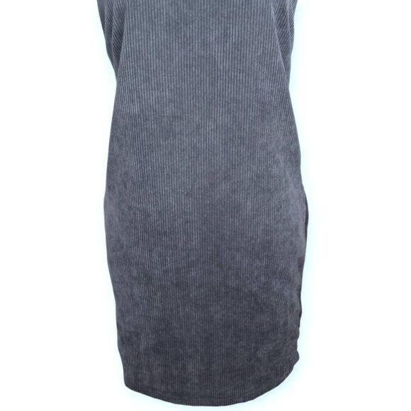 VERY J GRAY CORDEROY OVERALL DRESS SZ.L GUC. - Picture 3 of 9